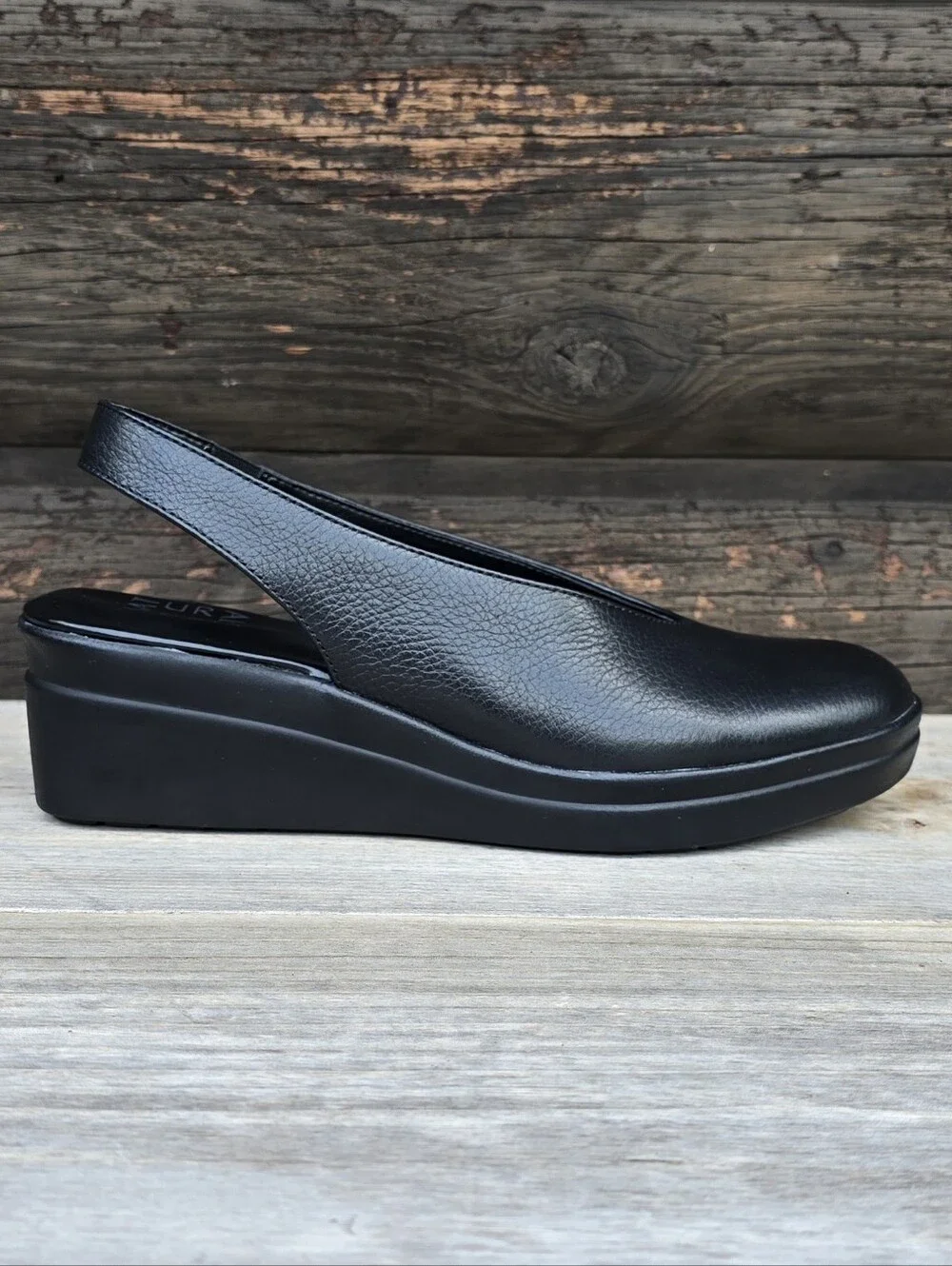 Natutalizer Sutton Y2K Corporate Chic Leather Slingback Comfort Wedge 7M